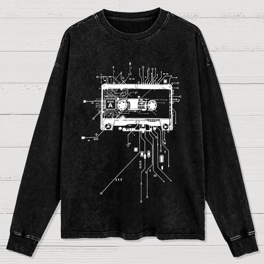 Cyber Tape Washed Long Sleeve Tee