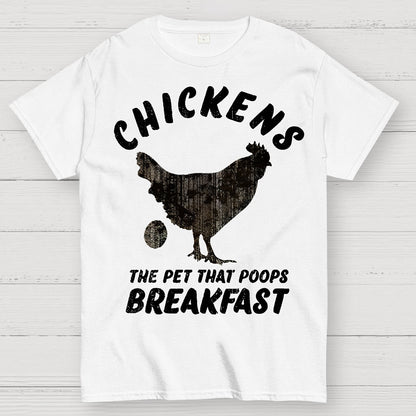 Chickens Poop Breakfast Geek T-Shirt