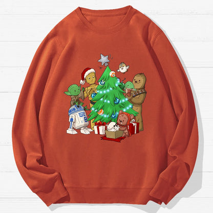 Light Side of the Tree Christmas Geek Cotton Sweatshirt
