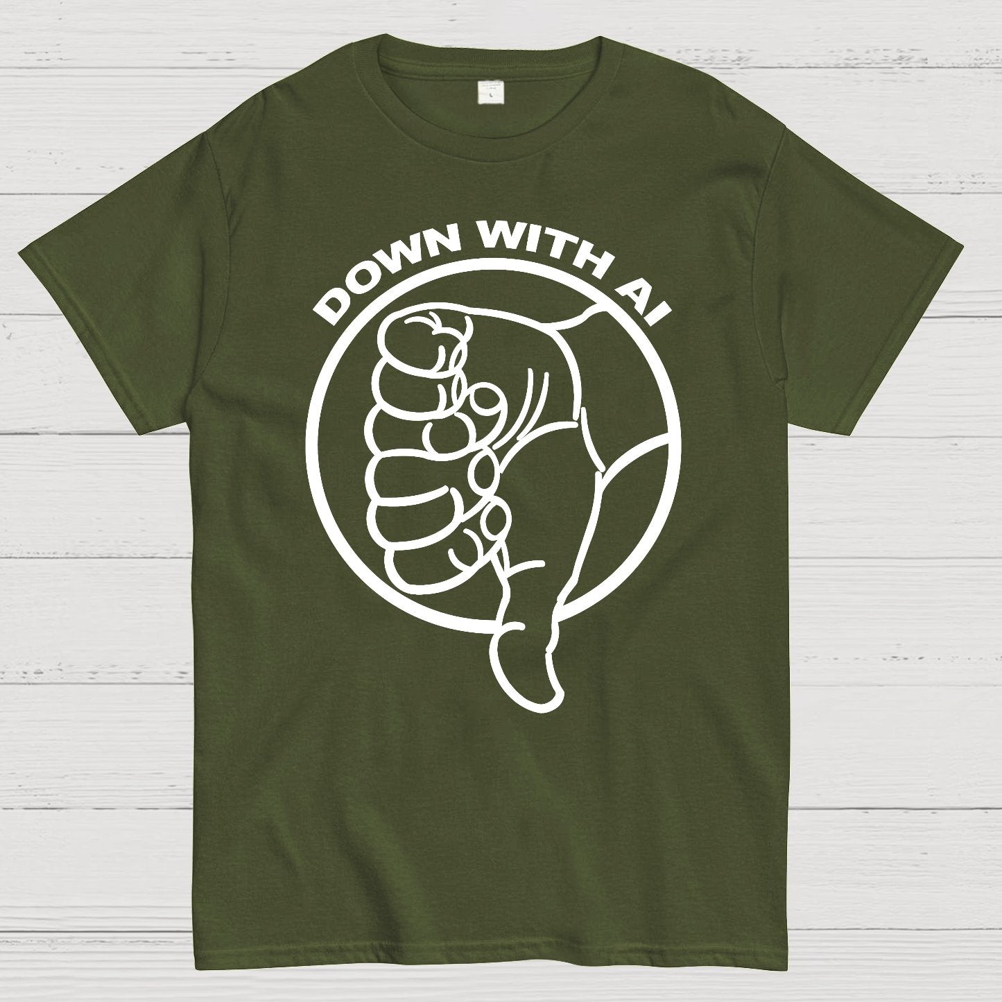 DOWN WITH AI Geek T-Shirt
