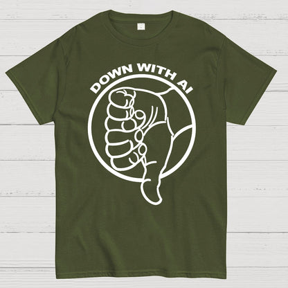 DOWN WITH AI Geek T-Shirt