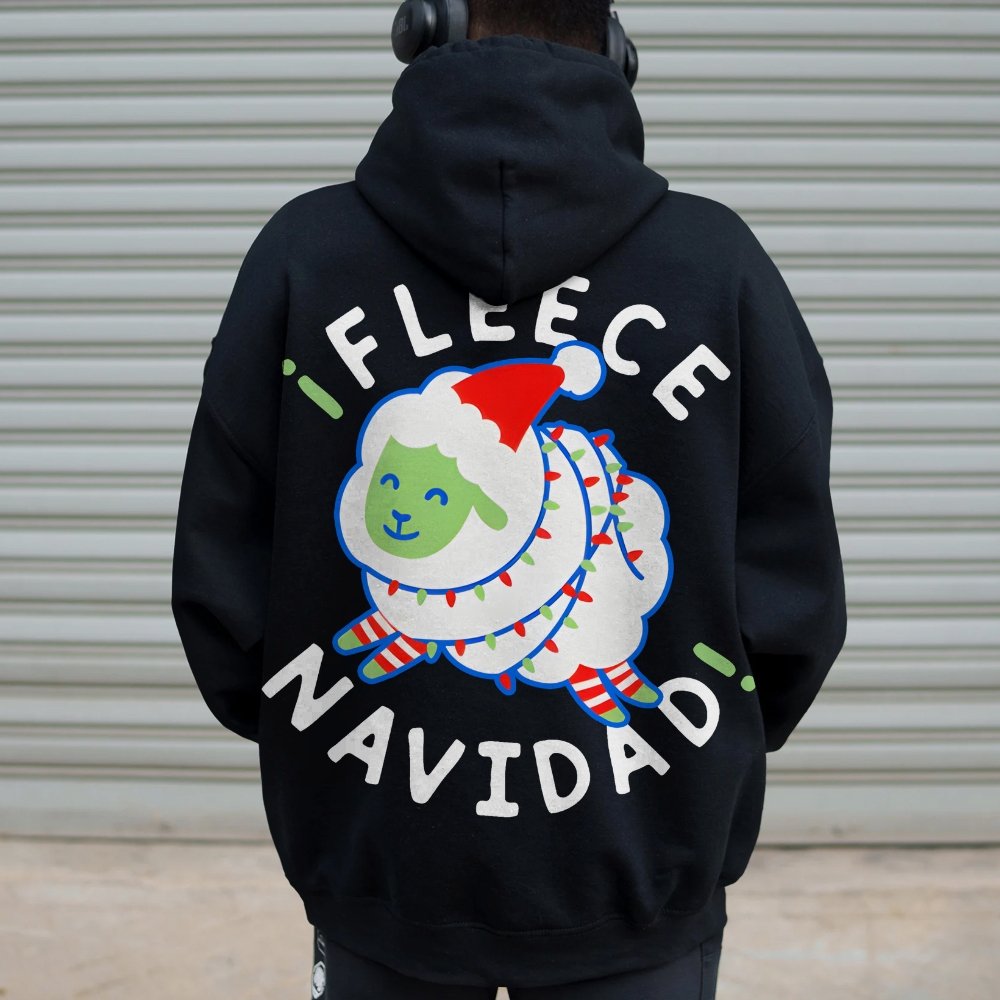 iFleece Navidad! Printed Back Cotton Hoodie