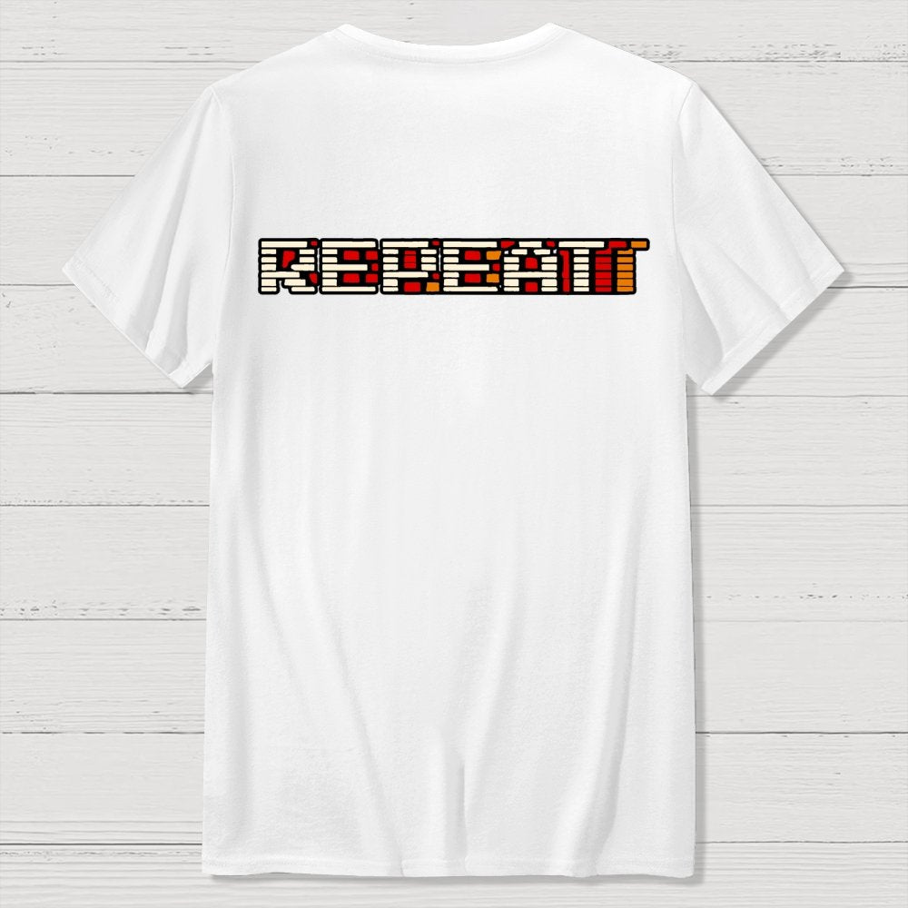 Eat Sleep Game Repeat  Front And Back Printing Geek T-Shirt