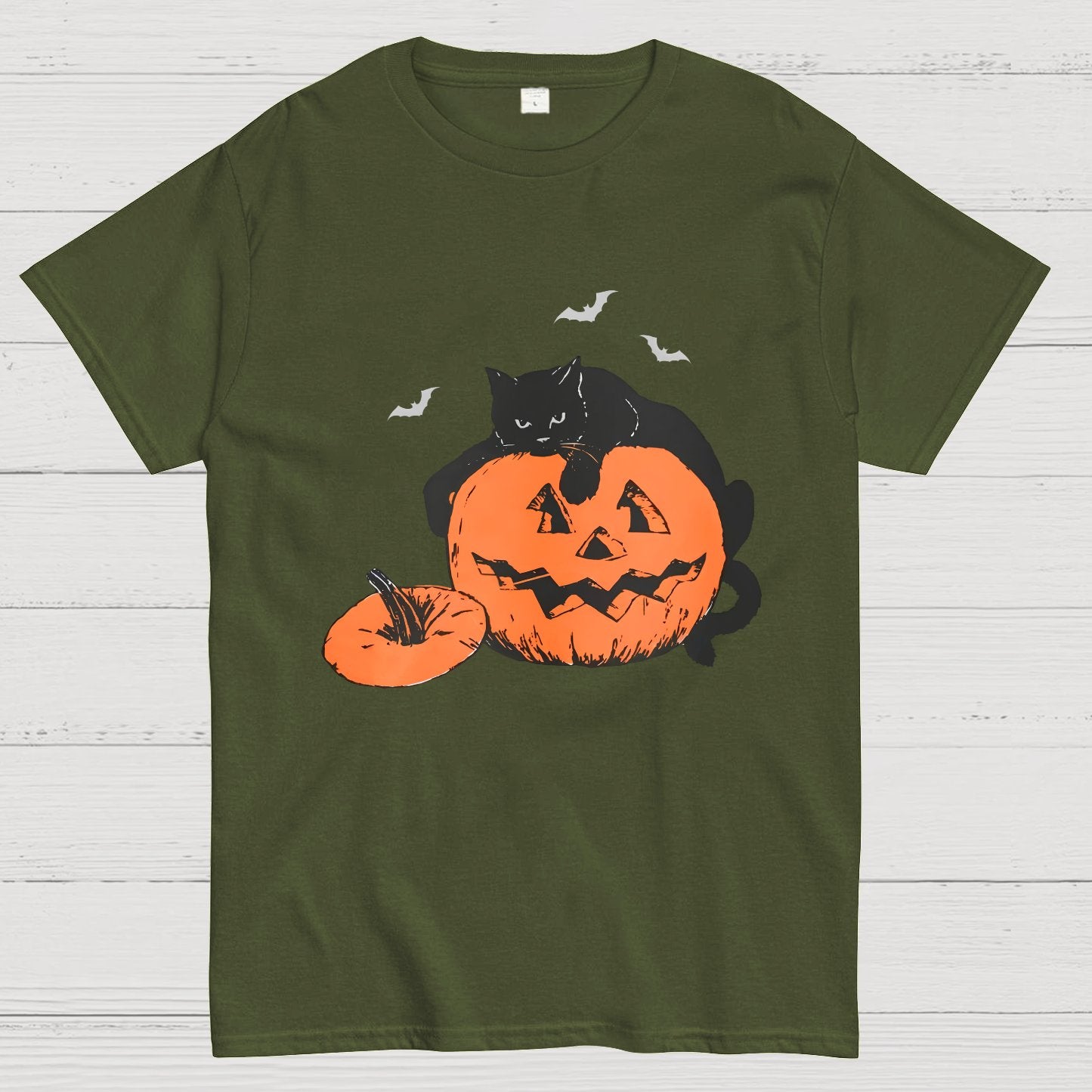 Black Cat Halloween Geeky T-Shirt