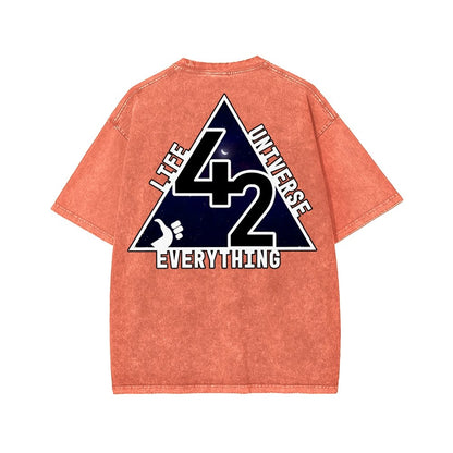 The Answer To The Ultimate Question Of Life The Universe And Everything Is 42. Washed T-shirt