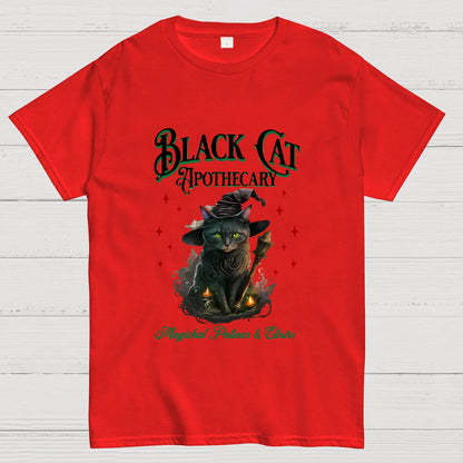 Black Cat Apothecary Halloween Geeky T-Shirt