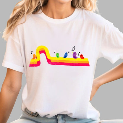 Retro Rainbow Tune Geek T-Shirt