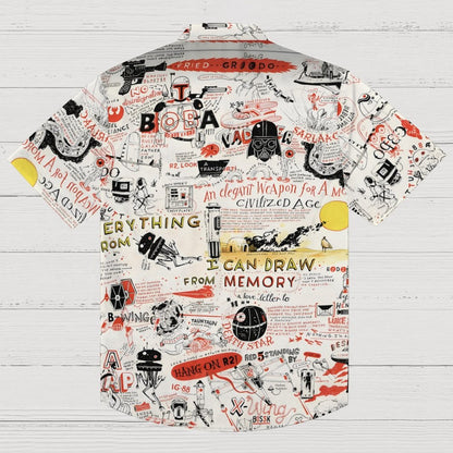 Vintage Planet And Alien Art Print Geek Hawaiian Shirt