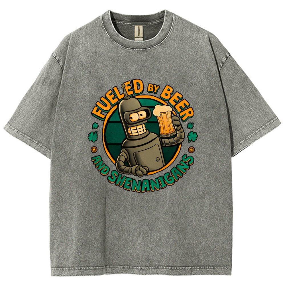Fueled By Beer Vintage Distressed T-shirt