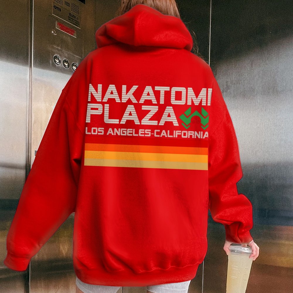 Retro Plaza Printed Back Unisex Cotton Hoodie