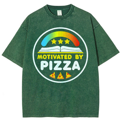 Motivated By Pizza Vintage Distressed T-shirt