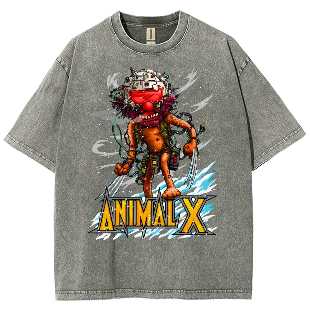ANIMAL X  Unisex Fit Washed T-Shirt