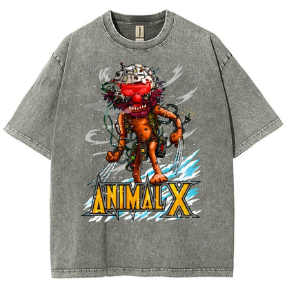 ANIMAL X  Unisex Fit Washed T-Shirt