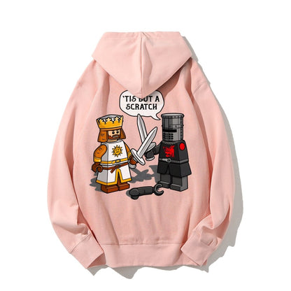 King Vs Knight Printed Back Unisex Cotton Hoodie