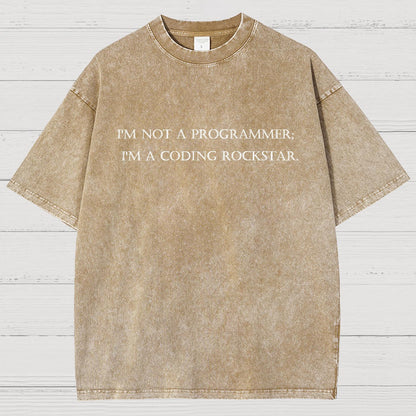 I'm Not A Programmer I'm A Coding Rockstar Nerd Vintage Distressed T-shirt