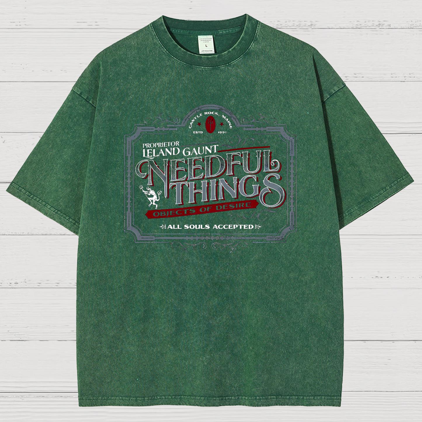 Needful Things Gothic Horror Graphic Vintage Distressed T-shirt