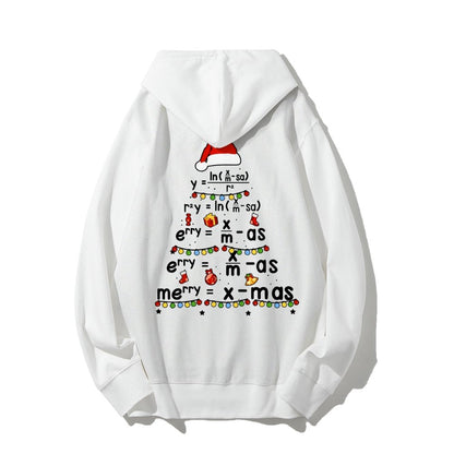 Christmas Math Printed Back Unisex Cotton Hoodie