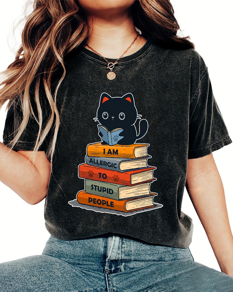 Allergic To Stupid People. Sarcasm Vintage Distressed T-shirt
