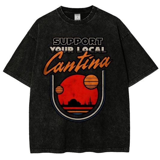 Support Your Local Hangout Vintage Distressed T-shirt