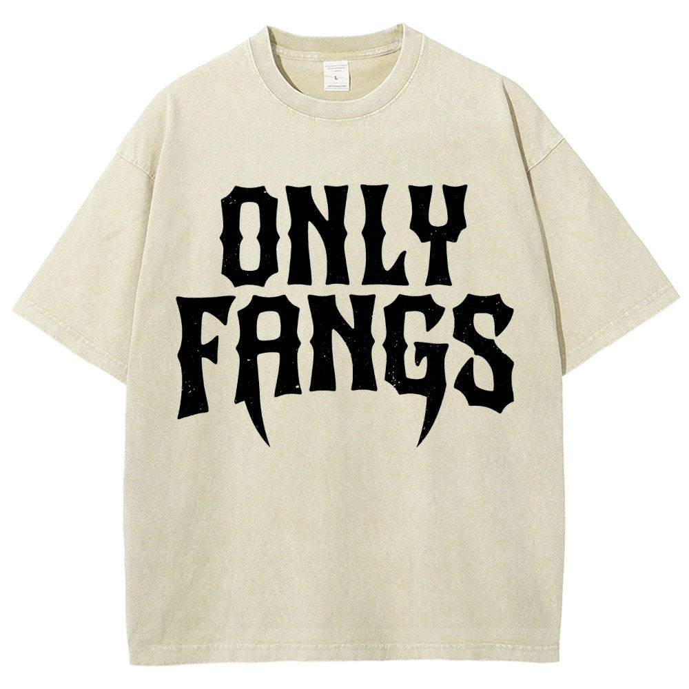 Only Fangs Vintage Distressed T-shirt