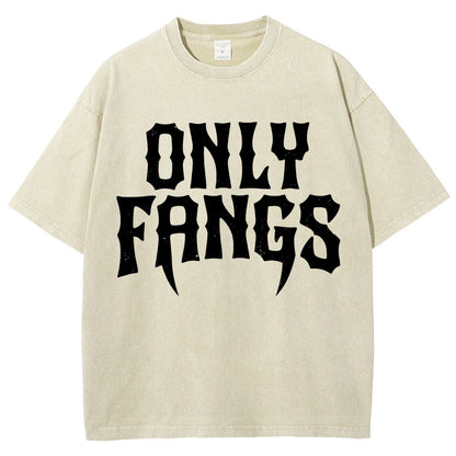 Only Fangs Vintage Distressed T-shirt