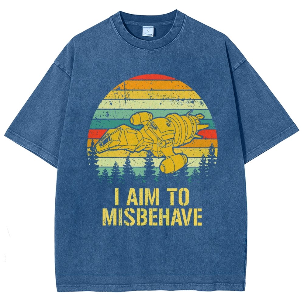 I Aim To Misbehave Vintage Distressed T-shirt
