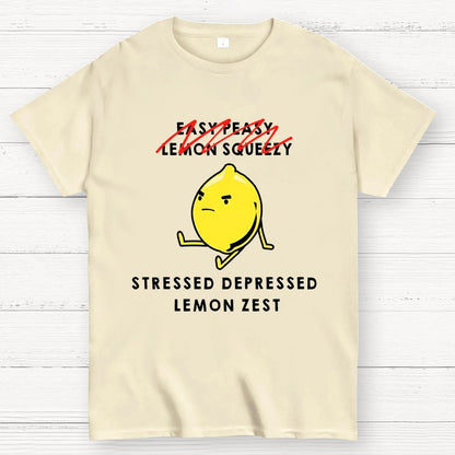 Stressed Depressed Lemon Zest Geek T-Shirt