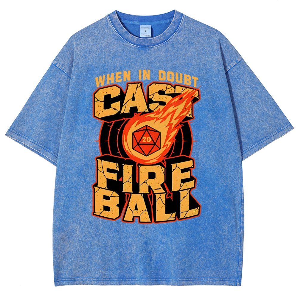RPG Cast Fireball Quote Vintage Distressed T-shirt