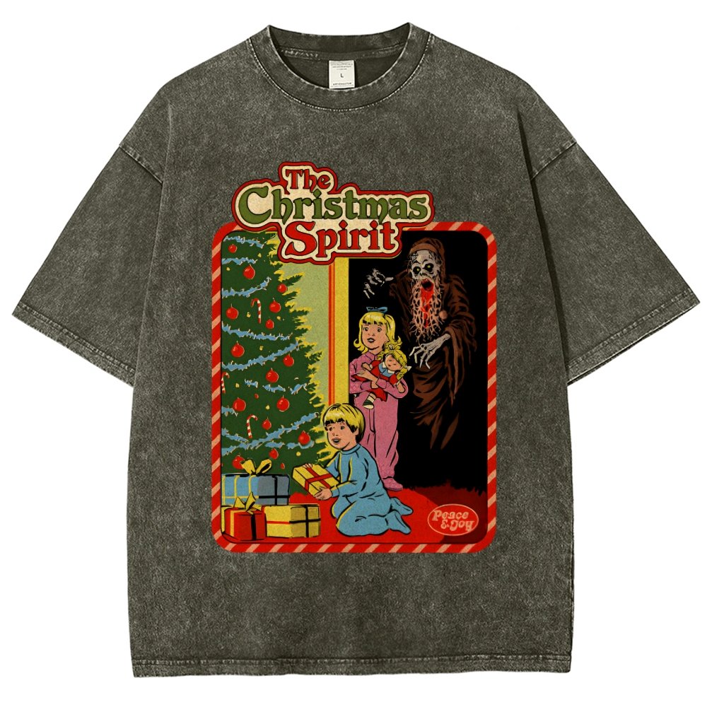 The Christmas Spirit Vintage Distressed T-shirt