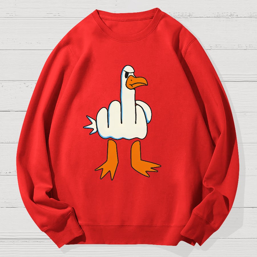 Rude Seagull Design Funny Geek Cotton Sweatshirt