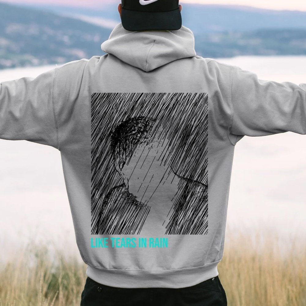 Like Tears In Rain Geek Printed Back Cotton Hoodie
