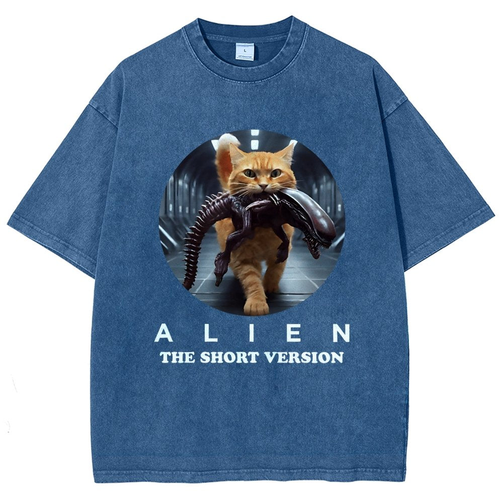 Mysterious Creature Short Version Vintage Distressed T-shirt