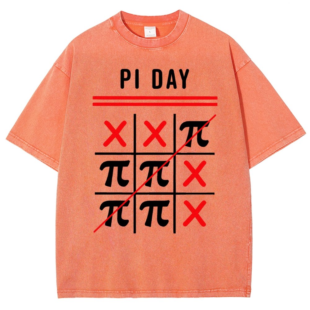 3.14 Tic-Tac-Toe Noughts And Crosses Happy Pi Day Geek Vintage Distressed T-shirt