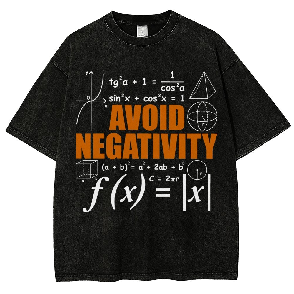 Avoid Negativity Funny Math Mathematician Vintage Distressed T-shirt
