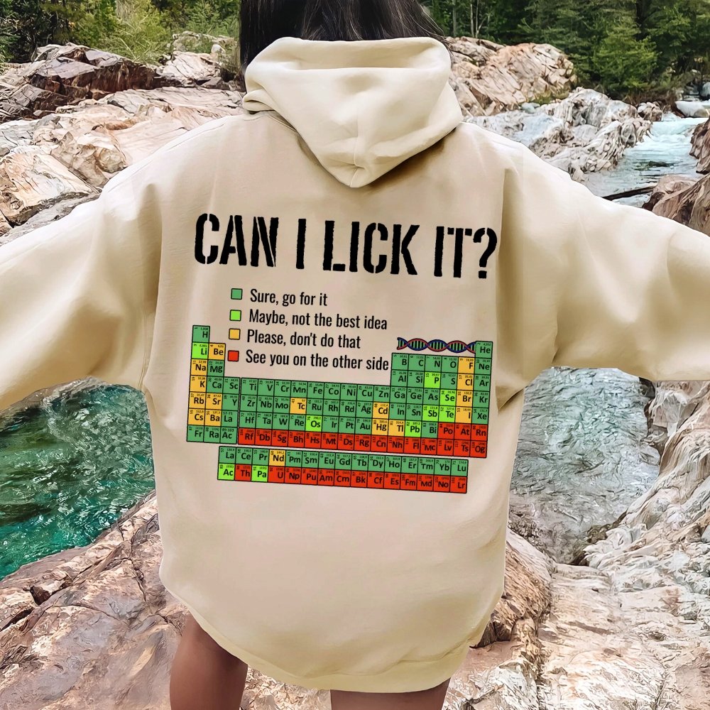 Can I Lick It Printed Back Unisex Cotton Hoodie