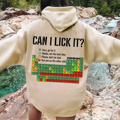 Can I Lick It Printed Back Unisex Cotton Hoodie