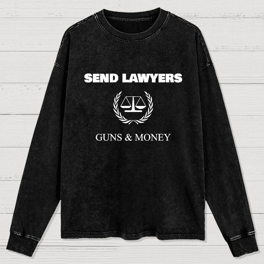 Send Lawyers Guns and Money Washed Long Sleeve Tee