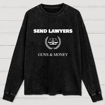 Send Lawyers Guns and Money Washed Long Sleeve Tee