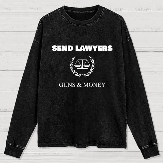 Send Lawyers Guns and Money Washed Long Sleeve Tee