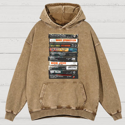 Vintage Rock Cassettes Vintage Distressed Hoodie