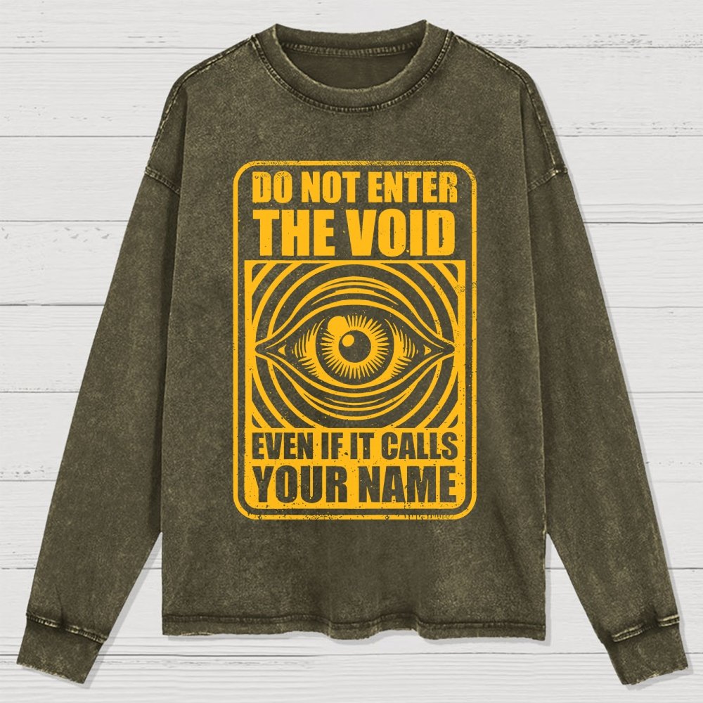 Horror Signs Call Void Washed Long Sleeve Tee