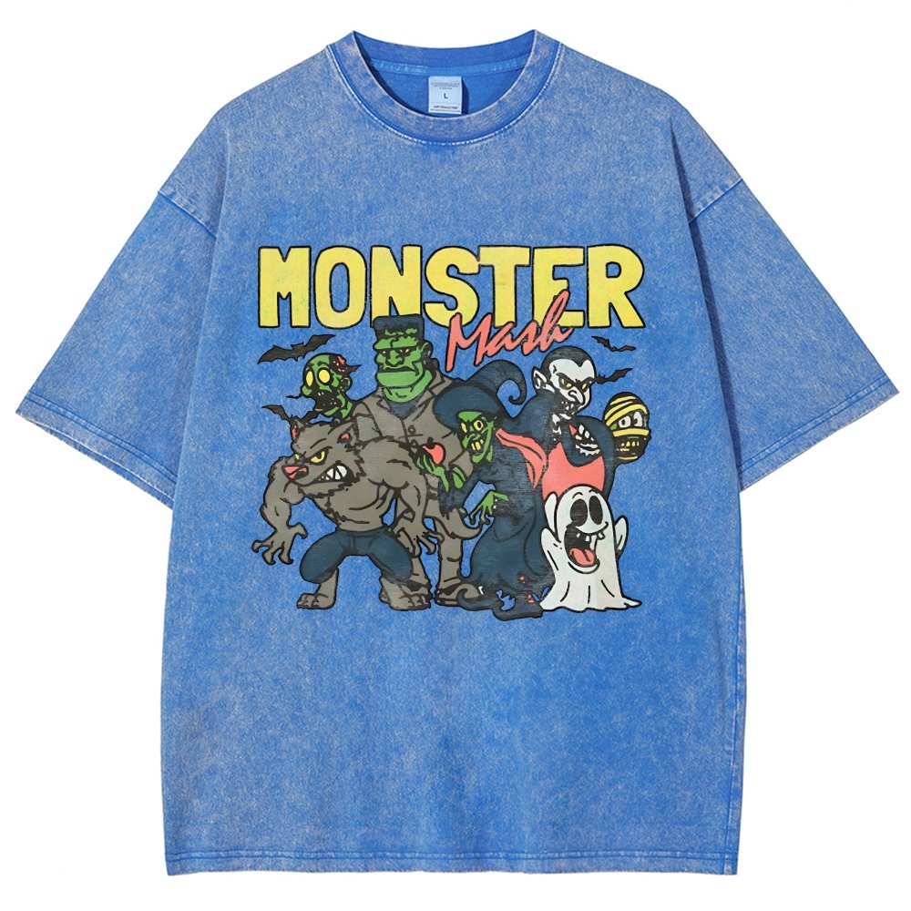 Monster Mashup - Retro Ghost Halloween Vintage Distressed T-shirt
