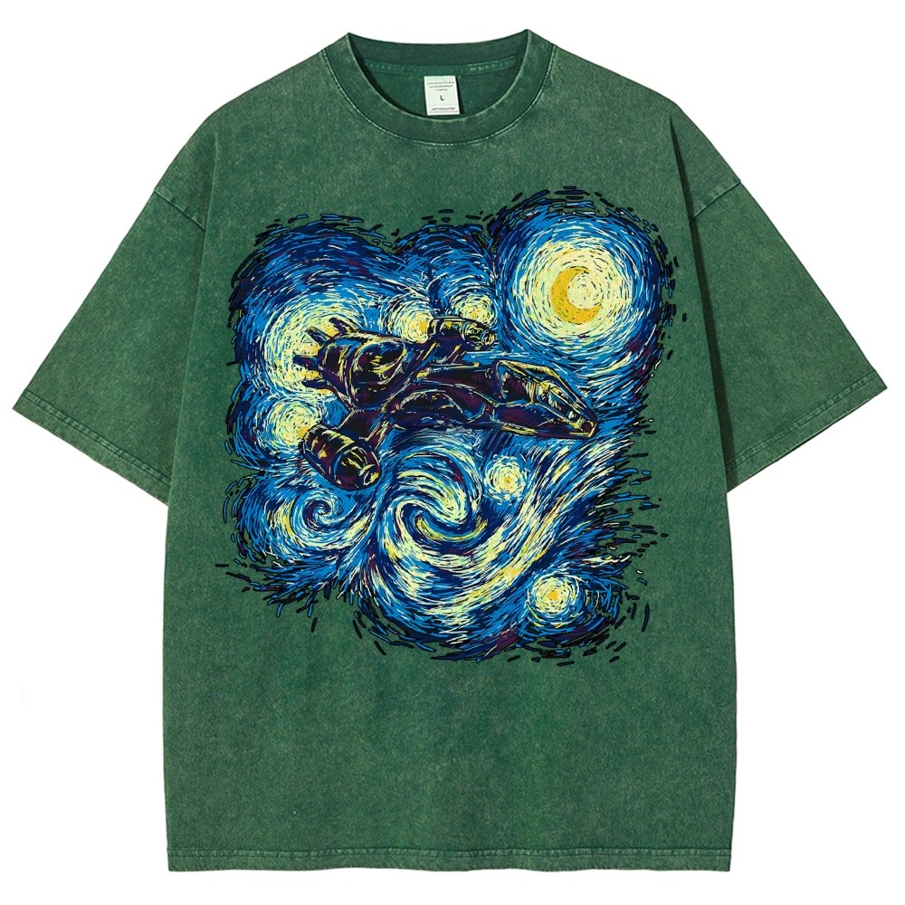 Starry Flight Vintage Distressed T-shirt