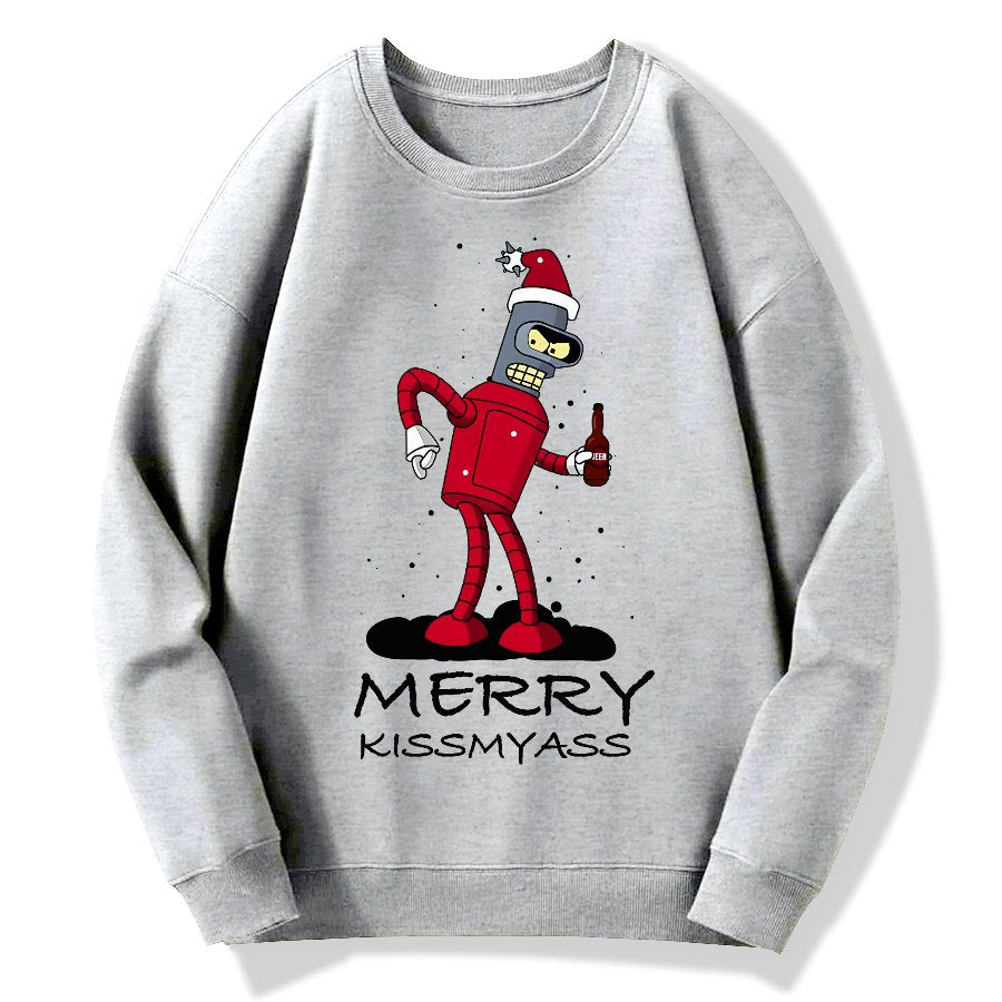 Merry Kissmyass Geek Cotton Sweatshirt