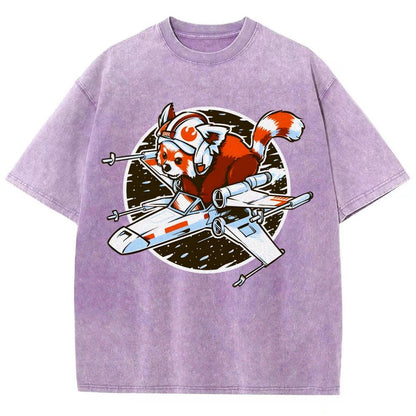 Red panda Standing By Vintage Distressed T-shirt
