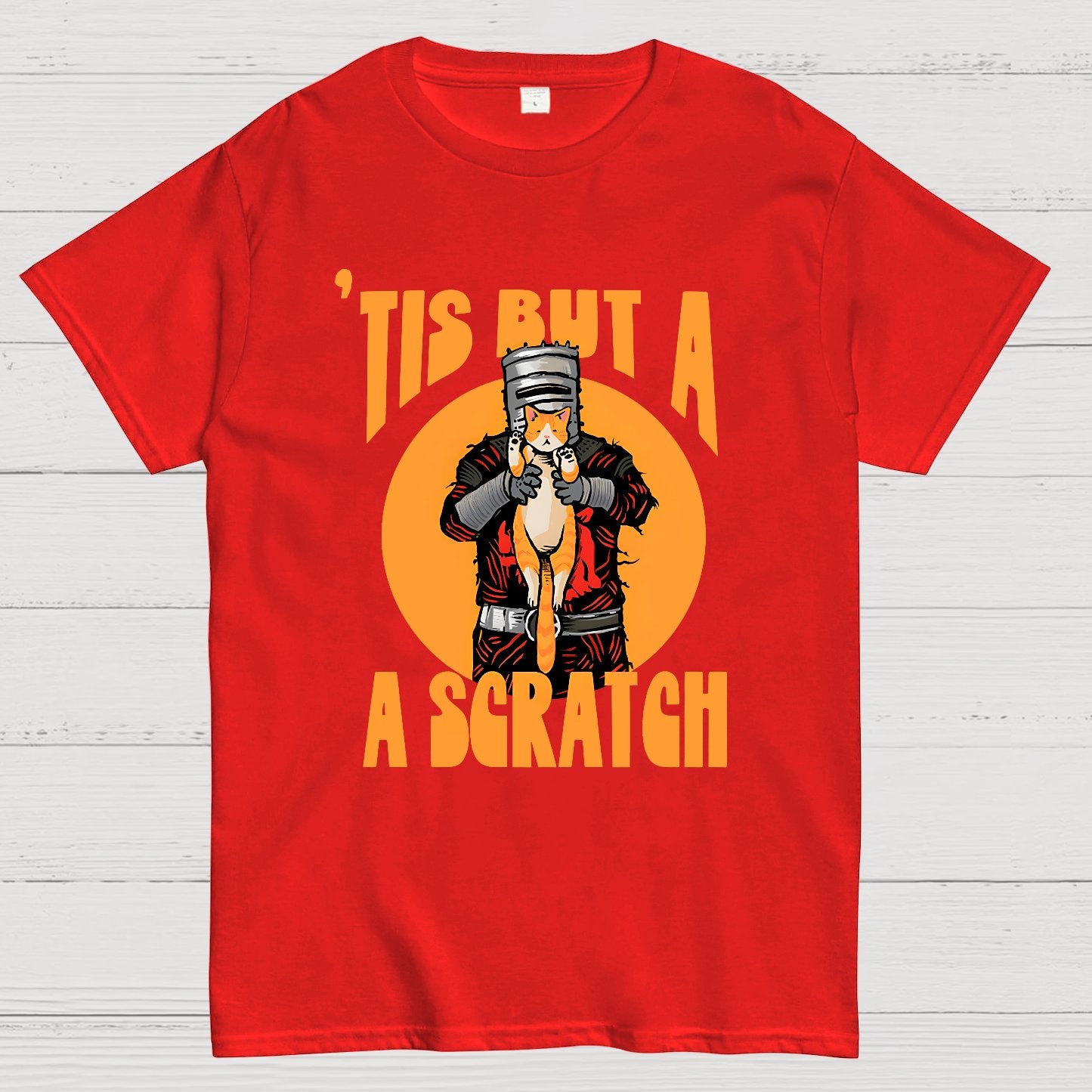 Tis But A Scratch The Black Knight Vs Cat Knight & Kitten Geek T-Shirt