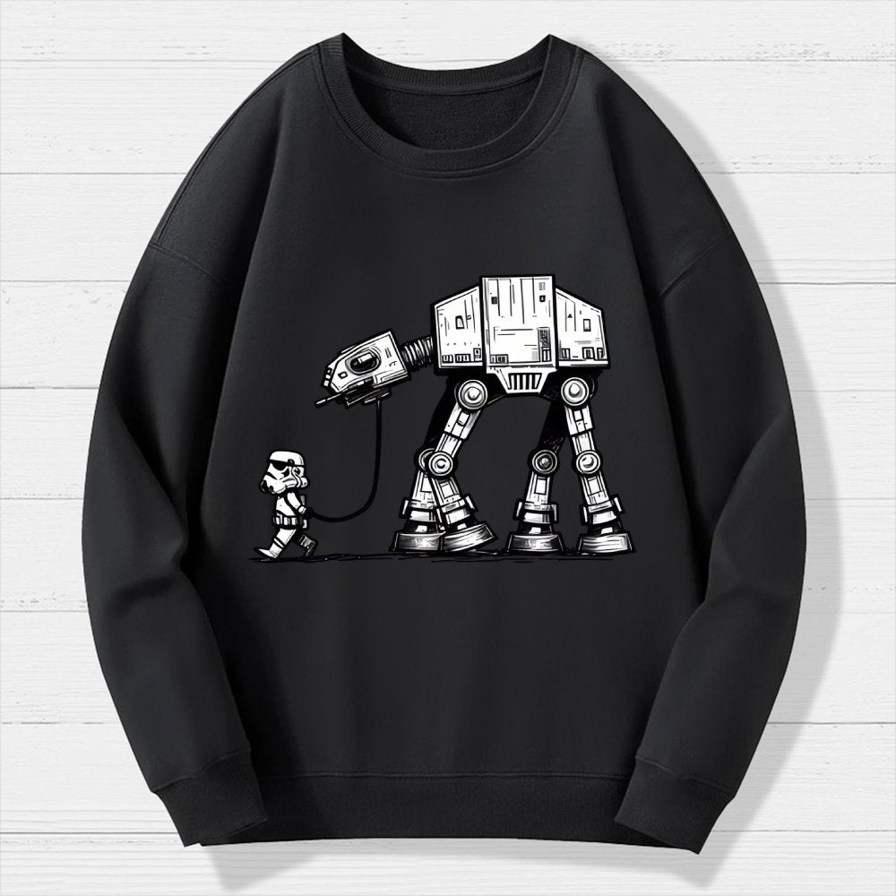 Galactic Robot Dog-Planetary Battles Geek Cotton Sweatshirt