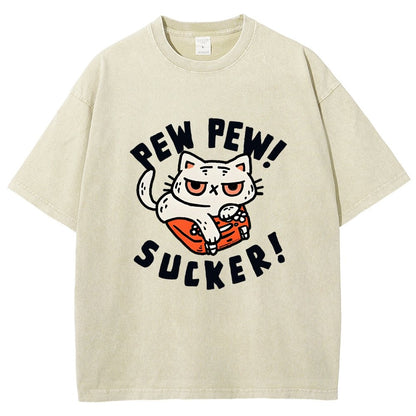 Pew Pew Sucker Vintage Distressed T-shirt
