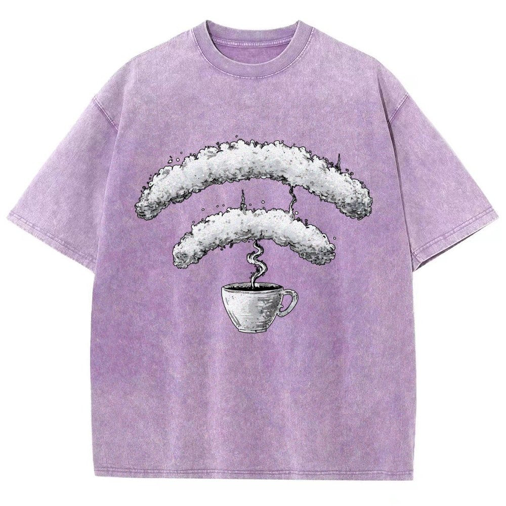Connected Through Caffeine Vintage Distressed T-shirt