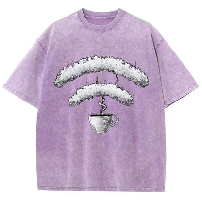 Connected Through Caffeine Vintage Distressed T-shirt